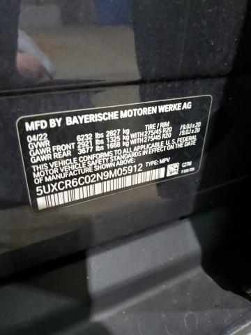 2022 BMW X5 XDRIVE4 - 5UXCR6C02N9M05912