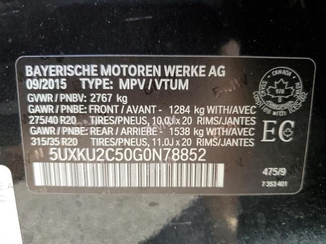 VIN 5UXKU2C50G0N78852 2016 BMW X6 no.13