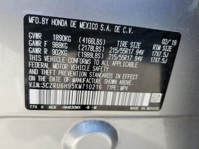 2019 HONDA HR-V TOURI 3CZRU6H95KM710216