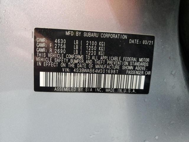2021 SUBARU LEGACY 4S3BWAB64M3016981