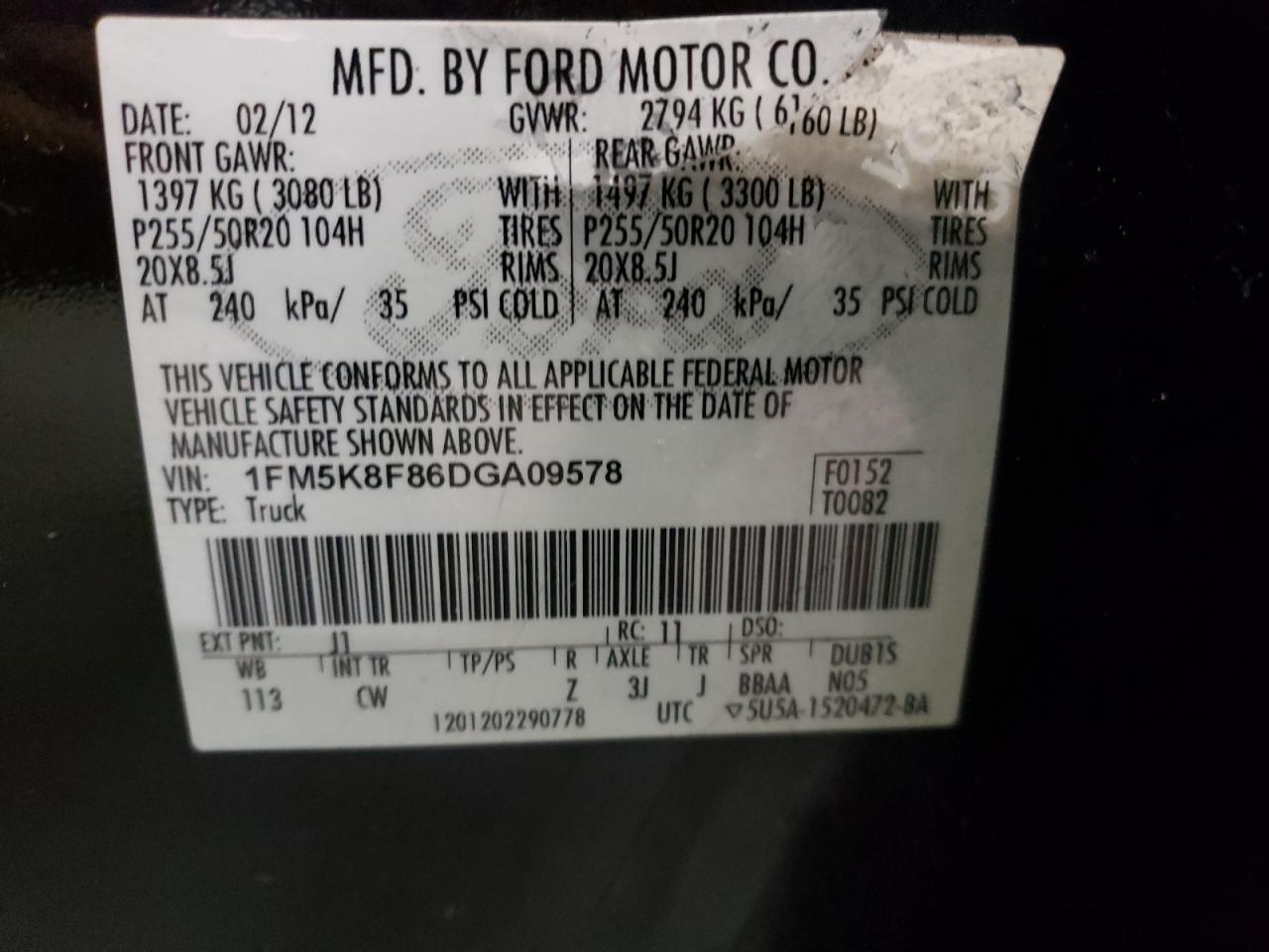 Lot #3003659124 2013 FORD EXPLORER L