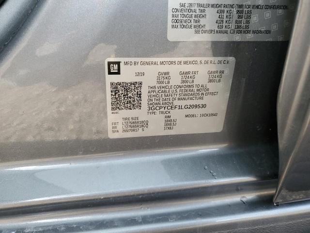 2020 CHEVROLET SILVERADO - 3GCPYCEF1LG209530