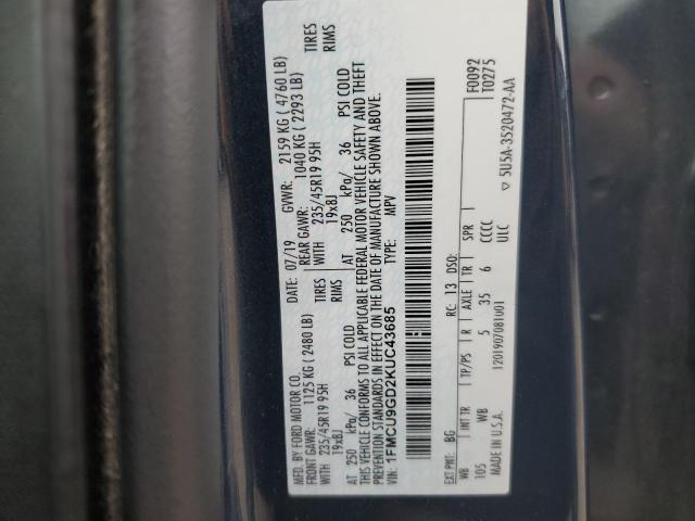 2019 FORD ESCAPE SE - 1FMCU9GD2KUC43685
