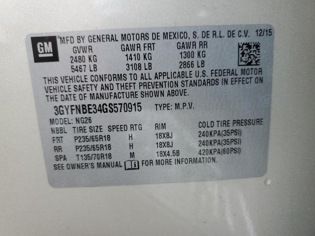 2016 CADILLAC SRX LUXURY - 3GYFNBE34GS570915