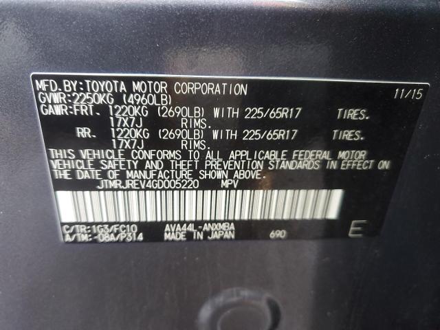 2016 TOYOTA RAV4 HV XL - JTMRJREV4GD005220