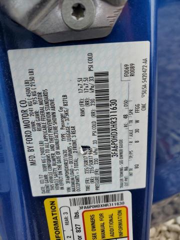 2017 FORD FUSION SE - 3FA6P0HDXHR311630
