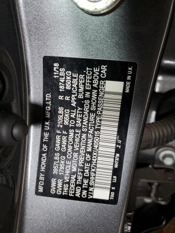 SHHFK7H4XKU405015 2019 HONDA CIVIC