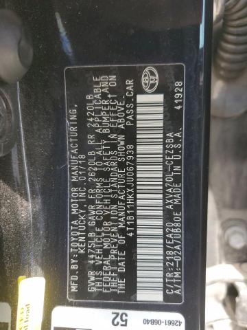 2018 TOYOTA CAMRY L - 4T1B11HKXJU067938