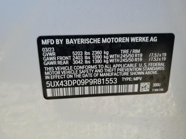 VIN 5UX43DP09P9R81553 2023 BMW X3 no.13