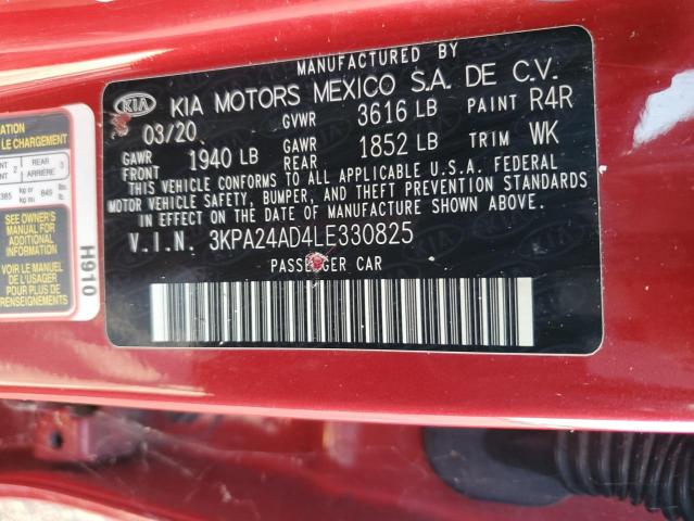 VIN 3KPA24AD4LE330825 2020 KIA RIO no.12