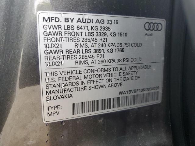 VIN WA1BVBF13KD034039 2019 Audi Q8, Premium Plus no.14