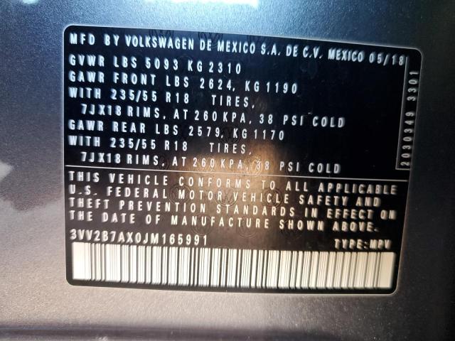 2018 VOLKSWAGEN TIGUAN SE - 3VV2B7AX0JM165991