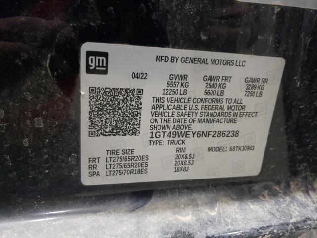 2022 GMC SIERRA K35 - 1GT49WEY6NF286238
