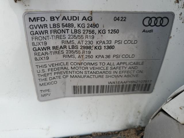 VIN WA1EAAFY6N2107517 2022 AUDI Q5 no.13