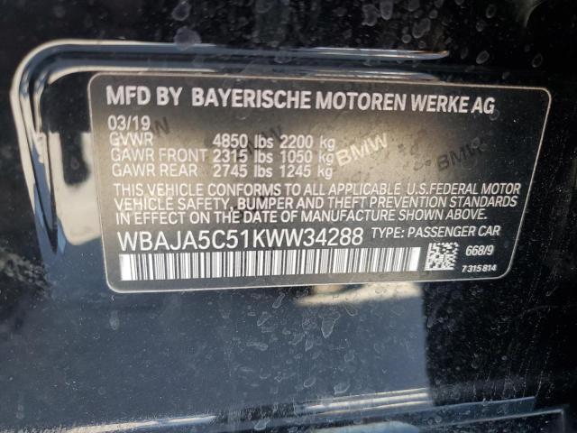 2019 BMW 530 I - WBAJA5C51KWW34288