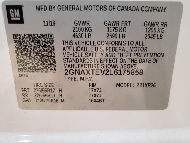 2020 CHEVROLET EQUINOX LT - 2GNAXTEV2L6175858