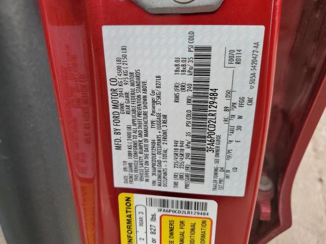 2020 FORD FUSION SEL - 3FA6P0CD2LR129484