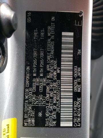 2016 TOYOTA 4RUNNER SR - JTEZU5JR6G5127723