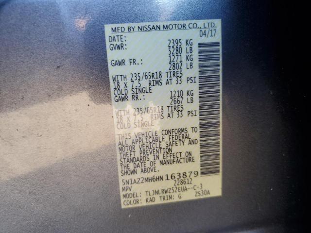 2017 NISSAN MURANO S - 5N1AZ2MH6HN163879