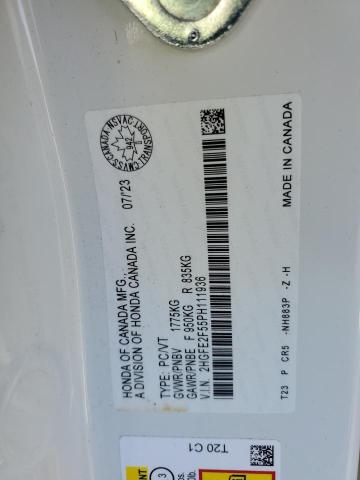 2023 HONDA CIVIC SPOR - 2HGFE2F55PH111936
