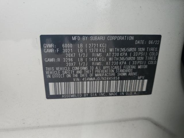 2022 SUBARU ASCENT ONY 4S4WMAJD7N3445858