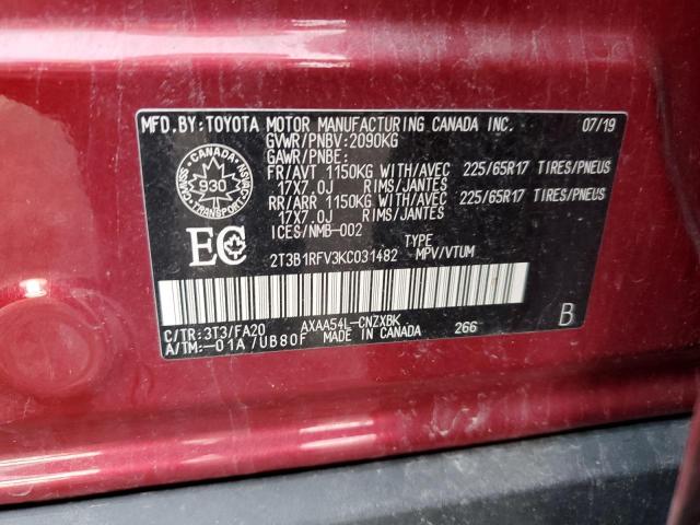 2019 TOYOTA RAV4 LE - 2T3B1RFV3KC031482