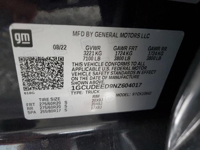 VIN 1GCUDEED9NZ604017 2022 CHEVROLET ALL MODELS no.12