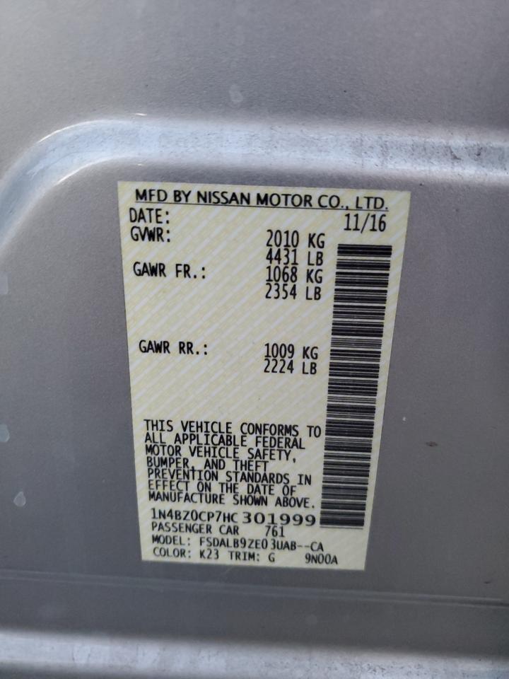 Lot #3038217748 2017 NISSAN LEAF S