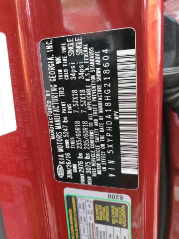 2017 KIA SORENTO EX - 5XYPHDA18HG218604