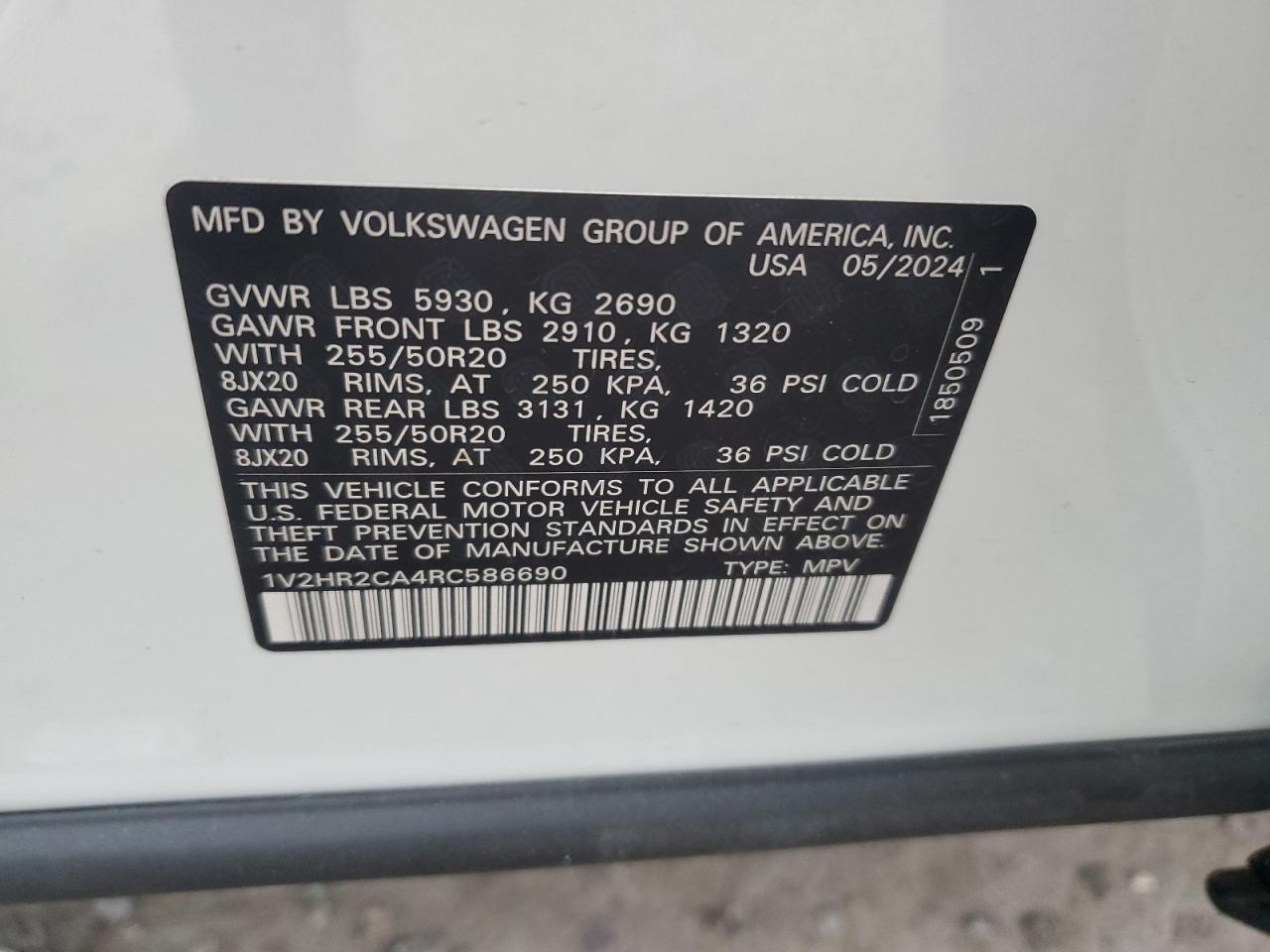 Lot #3029483731 2024 VOLKSWAGEN ATLAS SE