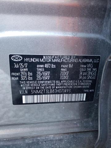 VIN 5NMZT3LB8JH071493 2018 HYUNDAI SANTA FE no.14