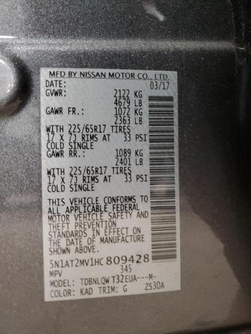 2017 NISSAN ROGUE SV - 5N1AT2MV1HC809428