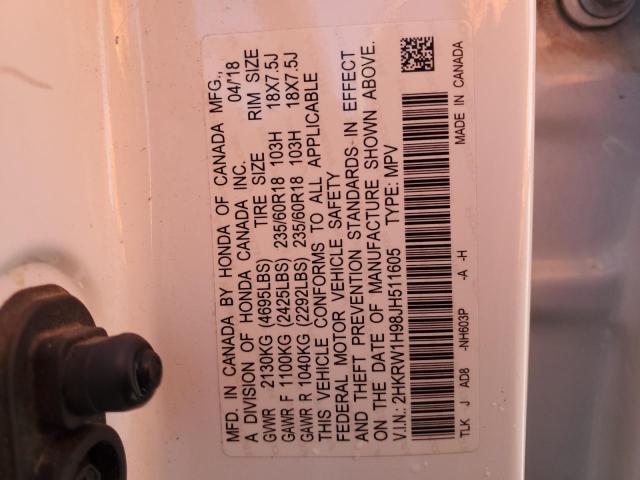 2018 HONDA CR-V TOURI - 2HKRW1H98JH511605