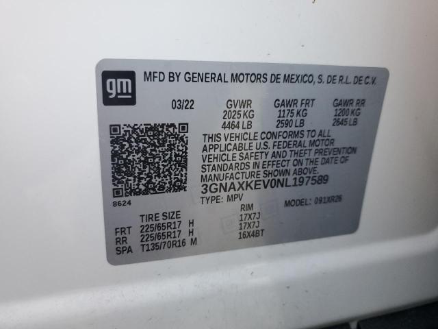 2022 CHEVROLET EQUINOX LT - 3GNAXKEV0NL197589