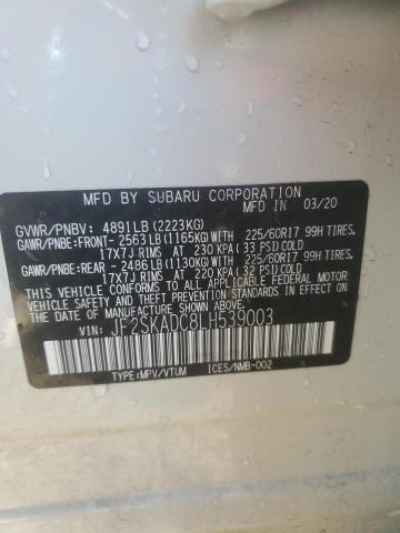 2020 SUBARU FORESTER JF2SKADC8LH539003