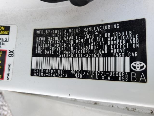 2015 TOYOTA COROLLA EC 5YFBPRHE4FP321613