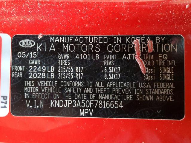 VIN KNDJP3A50F7816654 2015 KIA SOUL no.13