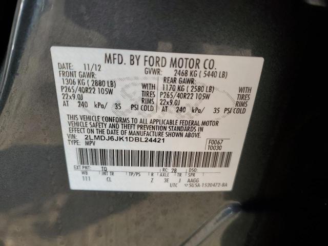 VIN 2LMDJ6JK1DBL24421 2013 LINCOLN MKX no.13