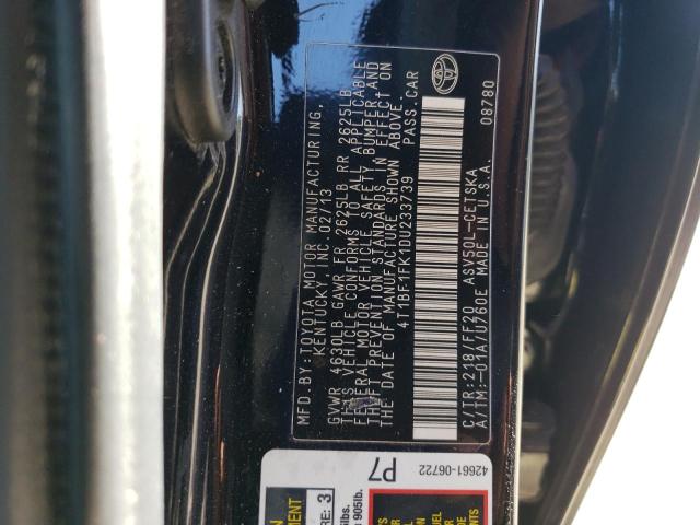 VIN 4T1BF1FK1DU233739 2013 TOYOTA CAMRY no.12