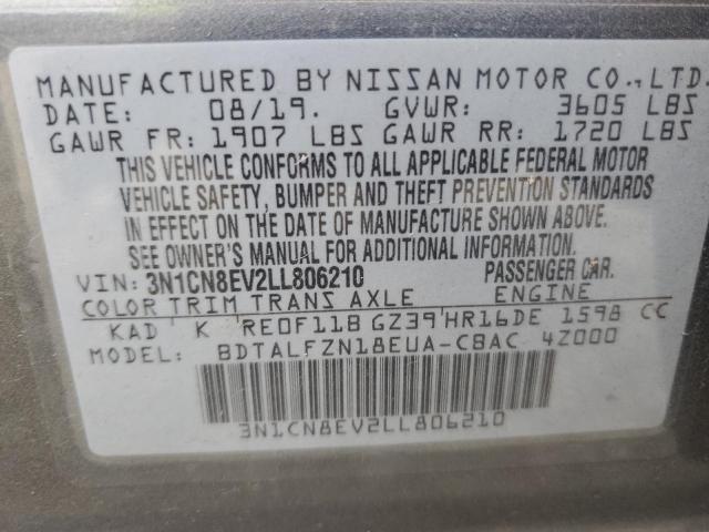 VIN 3N1CN8EV2LL806210 2020 NISSAN VERSA no.12