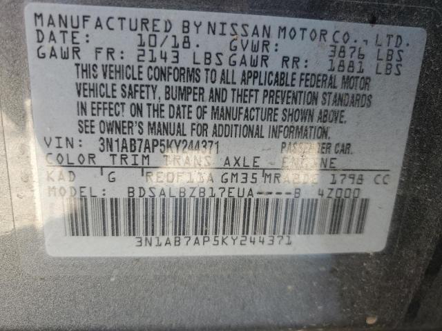 VIN 3N1AB7AP5KY244371 2019 NISSAN SENTRA no.13