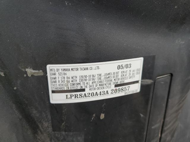 2003 YAMAHA YW50 AP ZU LPRSA20A43A209857
