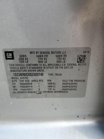 2016 CHEVROLET SILVERADO - 1GCVKRECXGZ420748