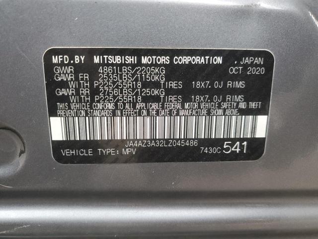 VIN JA4AZ3A32LZ045486 2020 MITSUBISHI OUTLANDER no.13