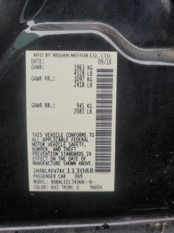 2019 NISSAN ALTIMA SL - 1N4BL4EV7KC113088