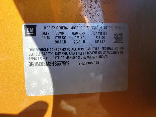 2017 CHEVROLET CRUZE LT - 3G1BE6SM2HS557969