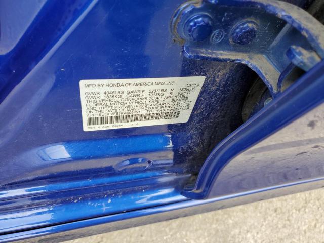 VIN 19UDE2F83KA006451 2019 ACURA ILX no.12