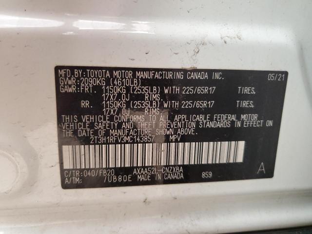 VIN 2T3H1RFV3MC143857 2021 TOYOTA RAV4 no.14