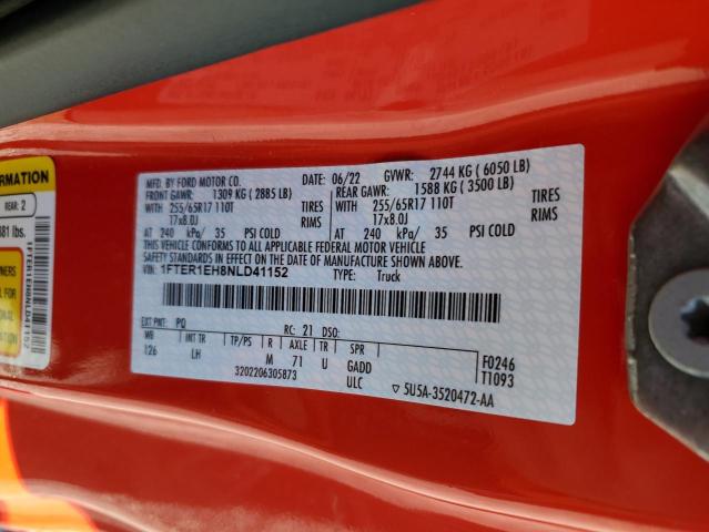 2022 FORD RANGER XL - 1FTER1EH8NLD41152