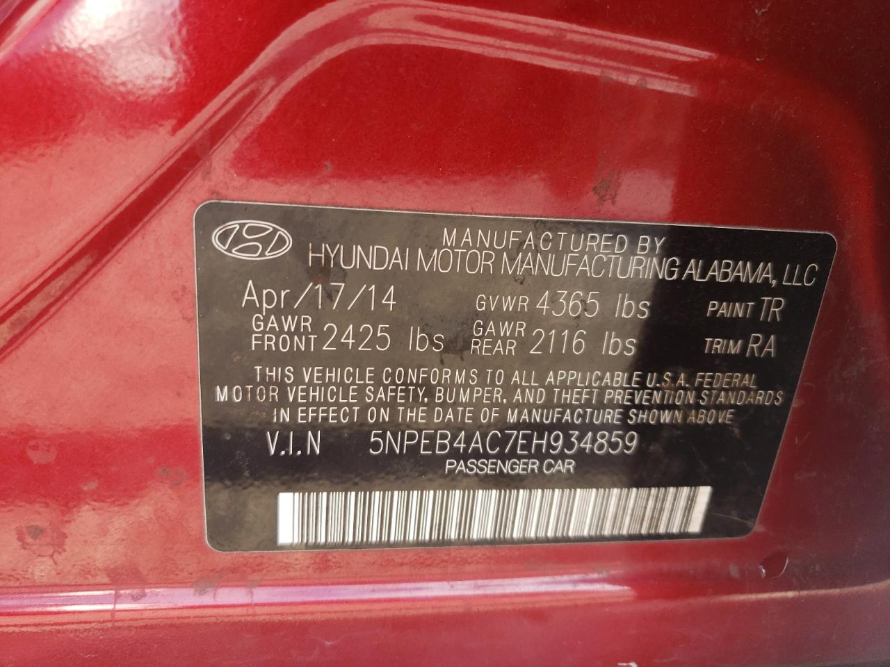 Lot #3028580944 2014 HYUNDAI SONATA GLS